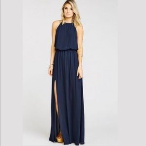 Show Me Your Mumu Heather Halter Dress - Navy